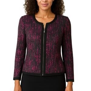 Alberto Makali Vintage Jacket Sheer Full Zip Wearable Art Size M Holiday Classic